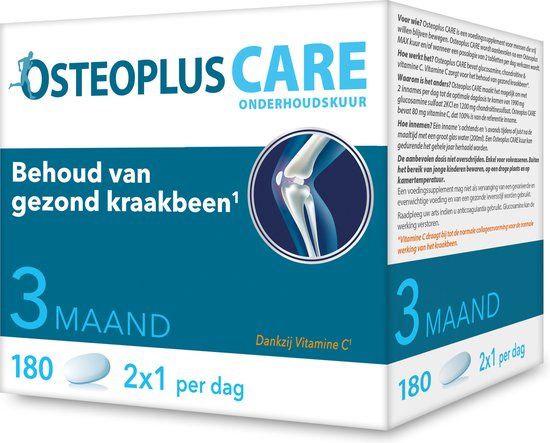 Osteoplus Care glucosamine, chondroïtine & vitamine C voor behoud van gezond kraakbeen - 180 Tabletten