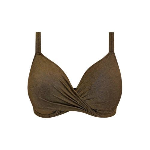 Elomi Sunset Shimmer niet-voorgevormde beugel bikinitop met lurex bruin