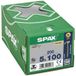 SPAX Universele schroef, 5 x 100 mm, 200 stuks, Deeldraad, Verzonken kop, Kruiskop Z2, 4CUT, YELLOX - 1081020501005