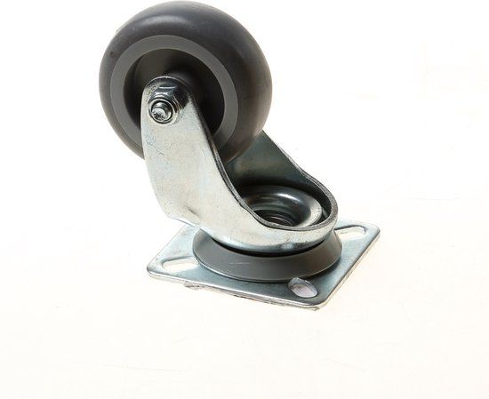 Kelfort Zwenkwiel - Grijs - Rubber - 50mm - Plaatbevestiging