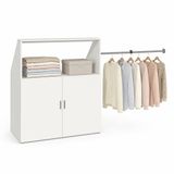 VCM Dacho M Kleiderschrank für Dachschräge mit Kleiderstange & Stauraum