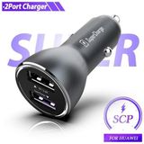 DrPhone® SuperCharge - 30W Metalen Autolader + 1 Meter 5A Supercharge Kabel