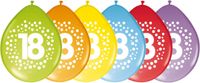 Folat 18 jaar ballonnen - 24x stuks - leeftijd versiering thema - 29 cm - mix kleuren - feestartikelen