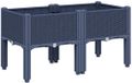 vidaXL Plantenbak met poten 80x40x42 cm polypropeen blauwgrijs