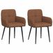 vidaXL Eetstoelen 2 stuks Kunst Suède Leer Bruin 59 x 56,5 x 85 cm