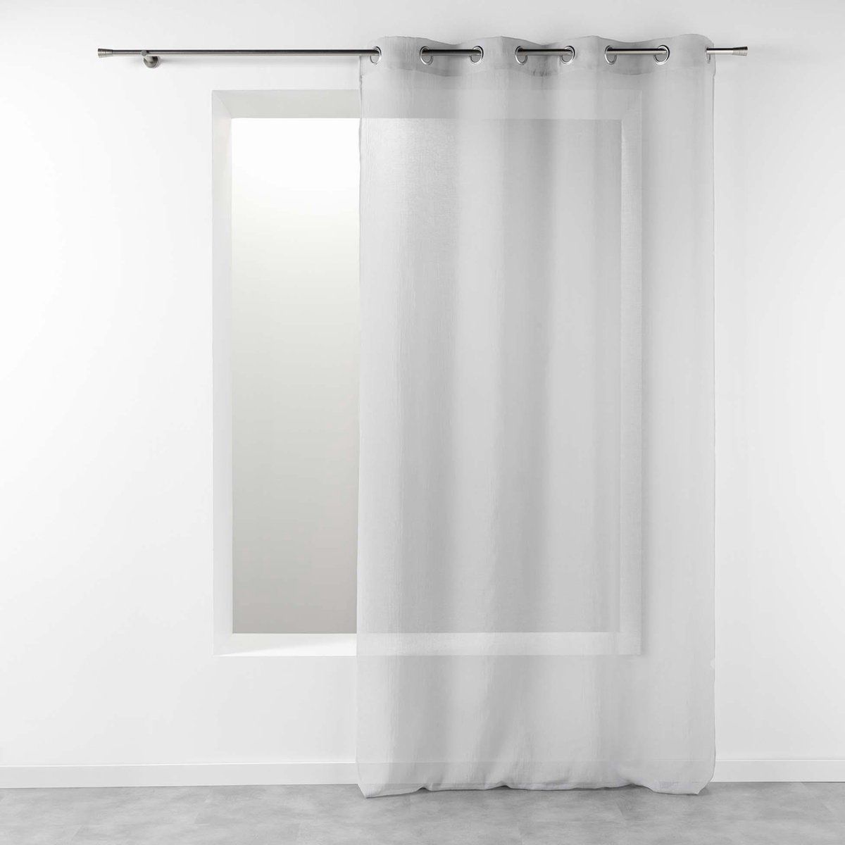 Livetti.NL Vitrage Net Curtain Gordijn 140x240 cm Muslin Telme Grijs Polyester Grijs 2021