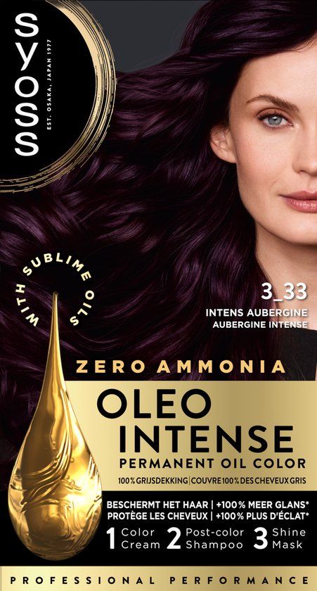 Syoss Oleo Intense 3-33 Haarverf - Intens Aubergine - Permanente Haarkleuring - Ammoniakvrij