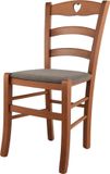 t m c s Tommychairs Cuore - Eetkamerstoel - 1 Stuk - Kersenhout - Stof