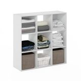 Furinno Pelli Cubic Multifunctionele Kleding & Kast Opslag Organizer Plank, 9-Cube, Wit