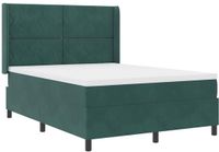 vidaXL Boxspringbed met hoofdeinde Donkergroen 140 x 200 cm Fluweel