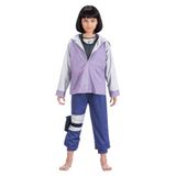 Chaks - Hinata Hyuga-kostuum voor meisjes, anime-Set | Officiële Naruto-outfit, 5-delige set met hoodie, broek en ninja-tas, voor carnaval, cosplay en Comic Con