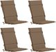 vidaXL - 4-delige - hoogrugkussen - GEMERT - 4 - pcs - 100% - Polyester - Taupe