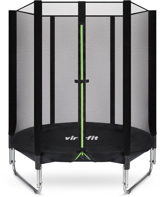 VirtuFit Kindertrampoline met Veiligheidsnet - 140 cm - Zwart