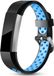 Strap-it Fitbit Alta / Alta HR sport bandje - zwart/blauw - Maat: S