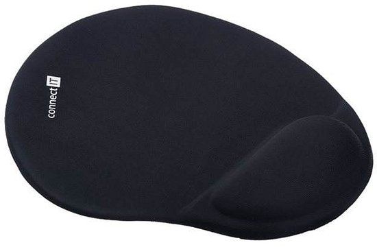 Connect IT CI-500 Muismat Zwart met Polssteun
