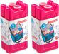 Plasticforte kleine koelelementen - 8x stuks - roze - 11 x 5.5 cm - kunststof