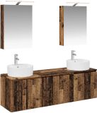 vidaXL Badkamerkastenset 5 st Oud hout Bewerkt hout