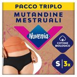 Intimawear by Nuvenia Menstruatiebroekje van biologisch katoen, wasbaar en herbruikbaar voor dag en nacht, matige rivier, kleur zwart, maat S, 3 verpakkingen