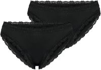NUR DIE Panty Invisible Seamless Lace Zwart 2-pack