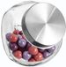 Secret de Gourmet Snoeppot/voorraadpot glas met RVS deksel - 2x - 650 ml