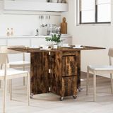 vidaXL Eettafel 140 x 80 x 77 cm Bewerkt hout Gerookt eiken