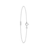 Lucardi Dames Zilveren armband met drie zirkonia stenen - Armband - 925 Zilver - Zilverkleurig - 18 cm