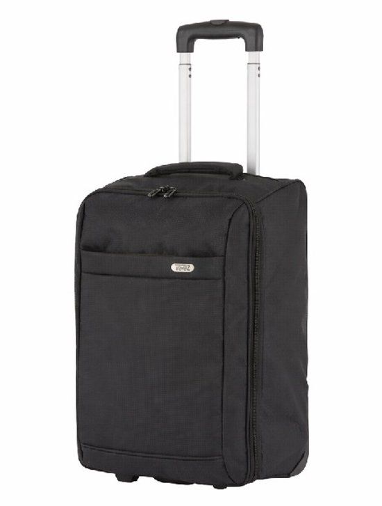 TravelZ Handbagage Trolley 51cm - Softcase - 1.7kg - 2 Wiel - Zwart