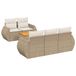 vidaXL Loungeset met kussens, beige, polyrotan