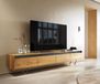Stonegrace meuble TV 240 cm chêne naturel 4 portes pied en V inoxydable