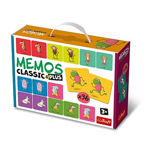 Trefl - Memos Classic & Plus, Beweging En Geluid - Educatief Memoryspel Voor Peuters, Paren Plaatjes Zoeken, Geluiden En Bewegingen Nadoen, Memoryspel Voor Kinderen Vanaf 3 Jaar
