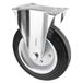 WAGNER soft-bokrol, diameter 200 mm, bouwhoogte 240 mm, stalen velg verzinkt, massief rubber, aanschroefplaat 110 x 140 mm, draagkracht 210 kg - 04820001