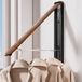 Bol Porte-vêtements mural pliable en aluminium avec ventilateur, Noyer