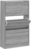 VidaXL Schoenenkast 63x24x103 cm bewerkt hout grijs sonoma