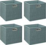 5five Panier de rangement/panier de placard - 6x - Bleu glacier - 31 x 31 x 31 cm - 29 litres