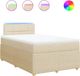 vidaXL Boxspring met matras stof crèmekleurig 120x200 cm