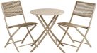 House Nordic Arja set de café 1 table 2 chaises taupe