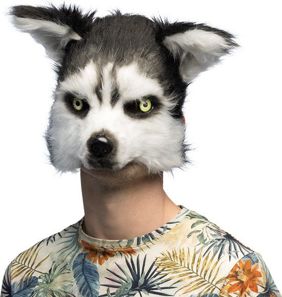 Boland - Pluchen masker Husky - Volwassenen - Hond - Grappig en Fout - Carnaval - Themafeest