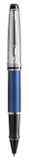 Waterman Expert Deluxe Rollerballpen Blauw Fijn Zwart Metaal