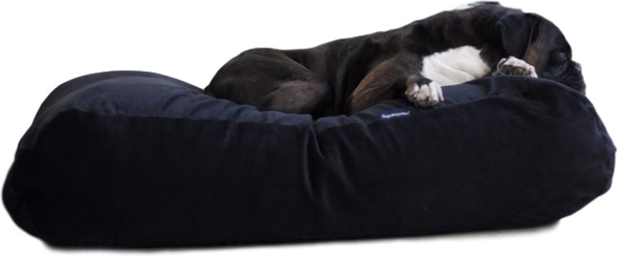 Dog's Companion Hondenkussen - M - 90 x 70 cm - Zwart Ribcord Vormt zich naar het lichaam van uw hond