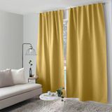 HomeMaison Chambray-effect verduisteringsgordijn Mosterdgeel Polyester