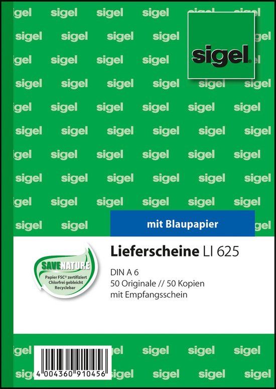 Sigel LI625 - 100 vellen - A6 - Groen - Roze - Wit