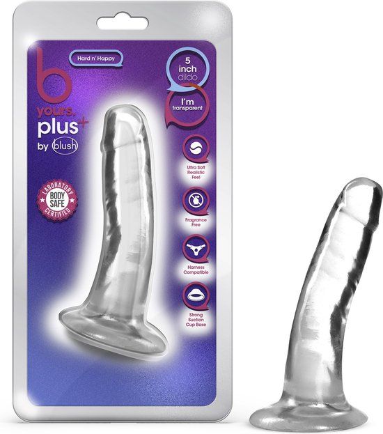 B Yours Plus - Hard n’ Happy Dildo - Transparant - 14 cm