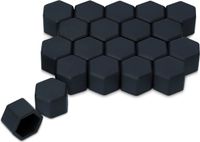kwmobile 20x moerdoppen voor banden - geschikt voor 19 mm wielmoeren moeren - Set van 20 wielmoerkapjes - In zwart