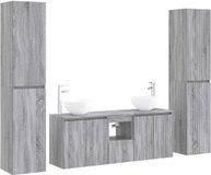 vidaXL Badkamermeubel Set 5 st Grijs Sonoma 33 x 34,5 x 160 cm