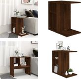 vidaXL Bijzettafel 50x30x50 cm bewerkt hout bruin eikenkleur