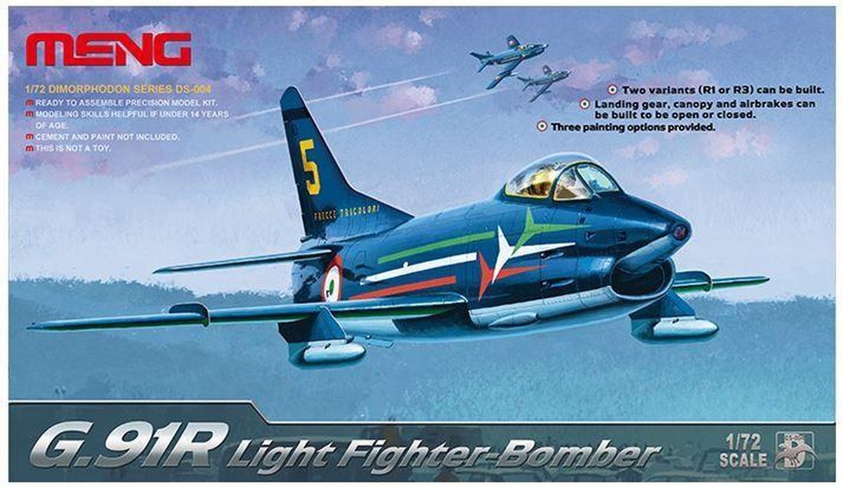 meng Model 1:72 Fiat G.91R Light Fighter-Bomber" Kit (meerkleurig)