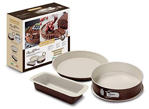Guardini Le Chocoforme bakvormset 3-delig, springvorm met basis 26 cm, bakvorm 25 cm en plat blik 28 cm - 8006043000573