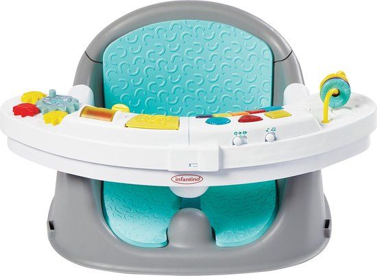 Infantino Music & Lights 3-in-1 Discovery Seat & Booster - Grijs/Lichtblauw/Wit