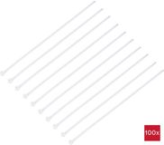 TRU COMPONENTS TC-12814156 Kabelbinder 300 mm 4.8 mm Natuur Met metalen tong, Chemische bestendigheid 100 stuk(s)