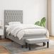 vidaXL Boxspring met matras stof lichtgrijs 100x200 cm